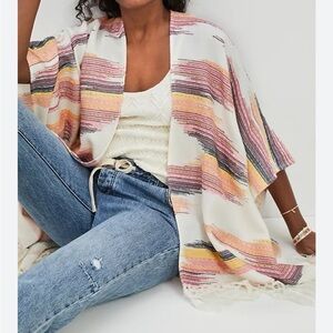 Anthropologie‎ Sunrise Embroidered Kimono Woven Cotton OS $108